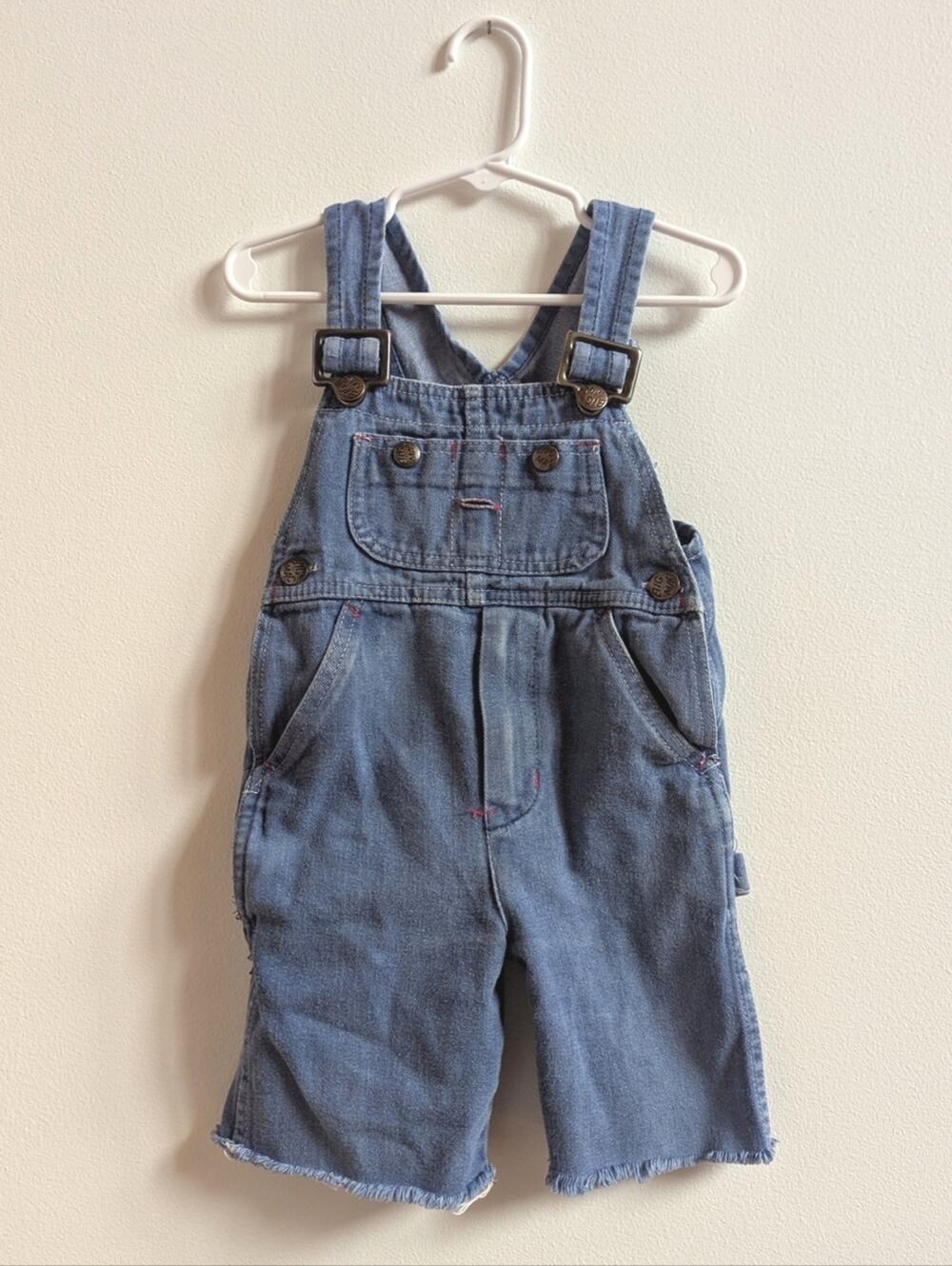 Vtg Big Mac Shortalls 18m Denim Jcpenney Toddle Time 70s Medium Wash